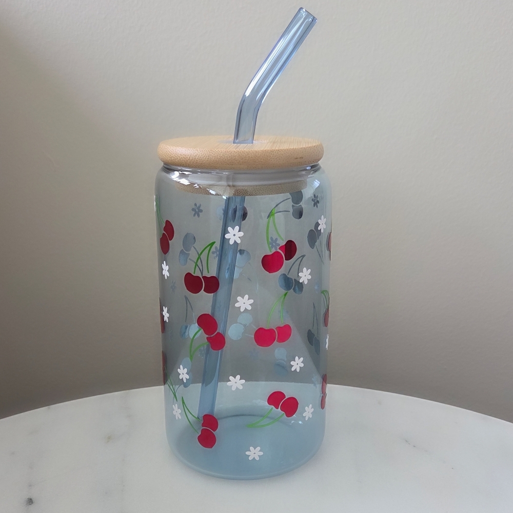🟣FIRM PRICE🟣 NEW Cherries Libbey 16oz Glass Can